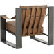 Berke Gunmetal / Tan Leather Lounge Chair